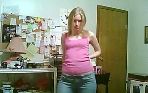 Sexy teen dancing in her room