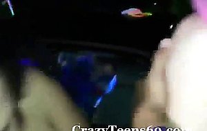 Teen girl fucked on car at rave party