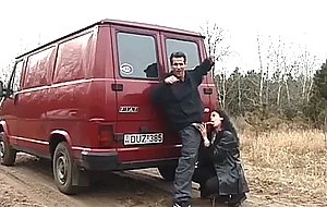 German couple fuck on street