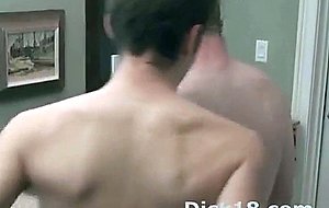 Blonde college guy sucks first dick