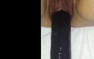 Squirter babe dildoed by her fuckfriend 