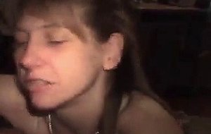 Street walking crack whore says dumb shit while sucking