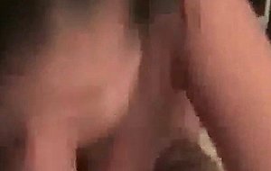 Creamy brunette sucks a dong