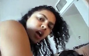 Horny latina fucks black cock