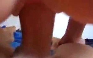 Cute cock sucking gal eats jizz