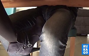 nylon footplay under the table