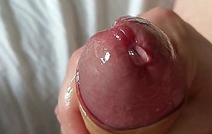 Thick uncut oiled cock, wank and cum