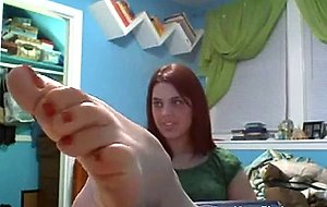 girl feet on web cam