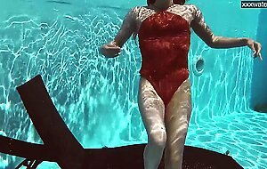 Flirty tight perfect babe swimming gymnastics