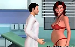 D cartoon pregnant hot visits her gynecologist