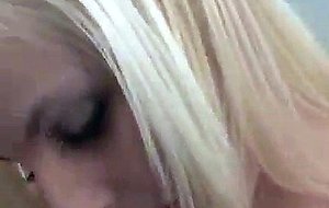 Raunchy blonde girl sucks like a professional